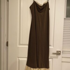 ANTONIO MELANI Brown and Cream Maxi Dress